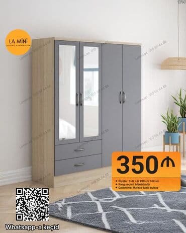 вытяжка встроенная в шкаф 50: Açılan, 4 qapılı Düz dolab, Qarderob, paltar dolabı — 1