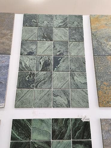 paneller: Yaşıl tonlarda təbii daş naxışlı kvadrat kafel kolleksiyası - Forma — 1
