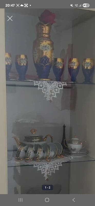 Termoqablar: Çay dəsti, rəng - Yaşıl, Bohemia, 6 nəfərlik — 1