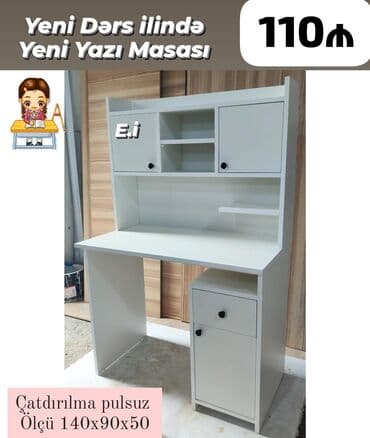 çalışma masası qiyməti: Kompüter masası, Yeni, Açılmayan, Laminat, Dördbucaq masa — 2