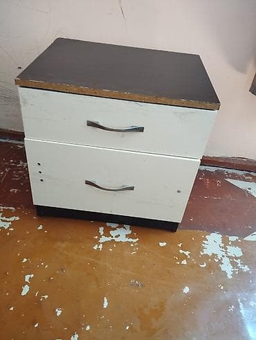 Тумбы: İki çekmecəli tumbə - Material: laminat/LDSP korpus, qara rəngli üst — 1