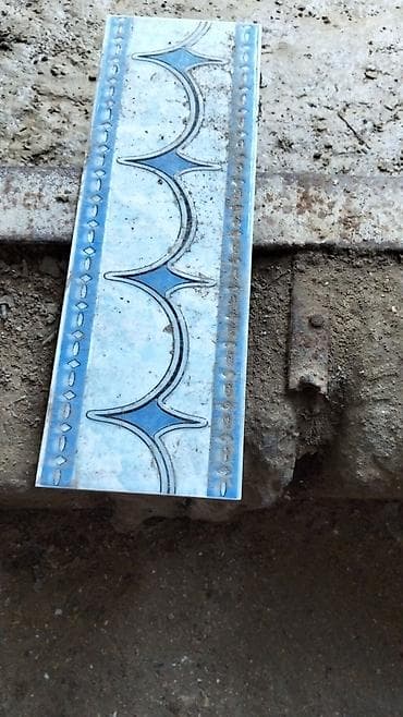 Mavi naxışlı keramika bordürü yeni kafel - Material: keramika - Növ — 1