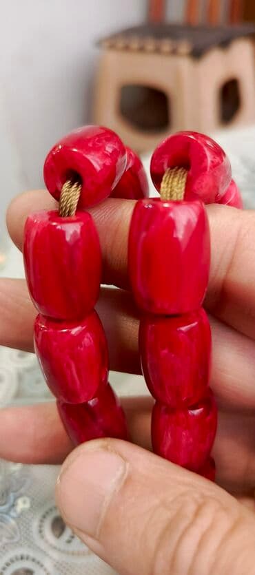 minalı bijuteriyalar: Kehreba tesbeh - Material: sixma kehreba - Forma: Hər boncuk fıçıvari — 5