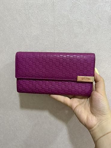 Portmone, pulqabıları: Qadın pulqabısı – bənövşəyi rəng Brend:GUCCI(ORIGINAL) - Material — 1