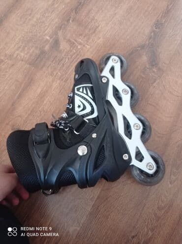 детские самокаты с родительской ручкой: İnline konkisürmə üçün təkərli konki - Rəng: qara-ağ - Üzərində — 4