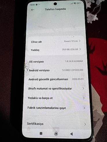 Xiaomi 12 Lite, 256 GB, rəng - Qara, 
 Qırıq — 8