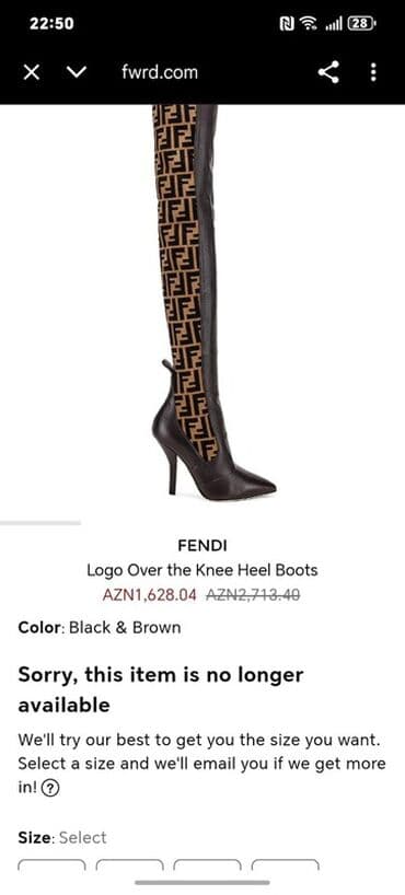 женские кожаные длинные перчатки: Fendi “Roma” qadın çəkməsi Yeni alınıb və istifadə olunmayıb 39 — 5