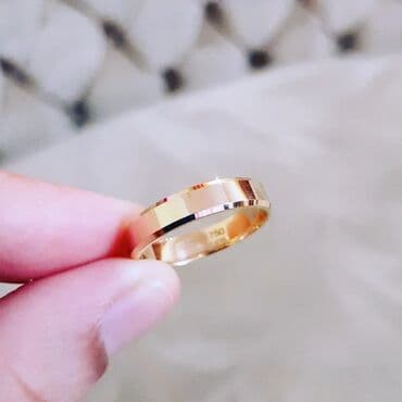 qaş sabitləyici: Alyans, Üzük, Sarı qızıl, 750 Əyar, Qaşsız — 2