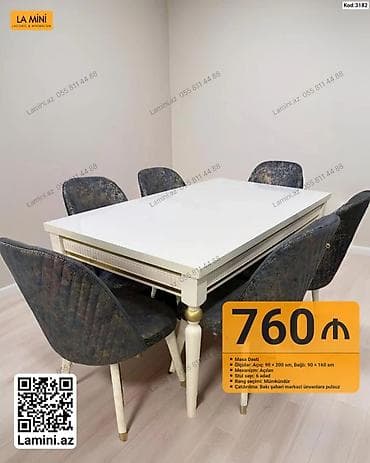 stol ustul: LA MİNİ masa dəsti - Kod: 3182 - Qiymət: 760 ₼ - Tərkib: açılan masa — 1