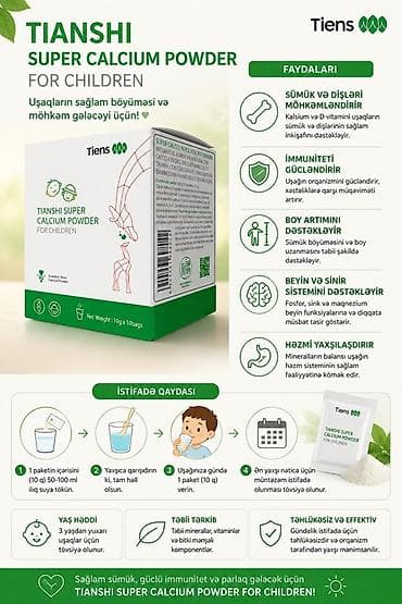 moms 4: **Tiens Super Calcium Powder for Children, 10 paket** Uşaqlar üçün — 1