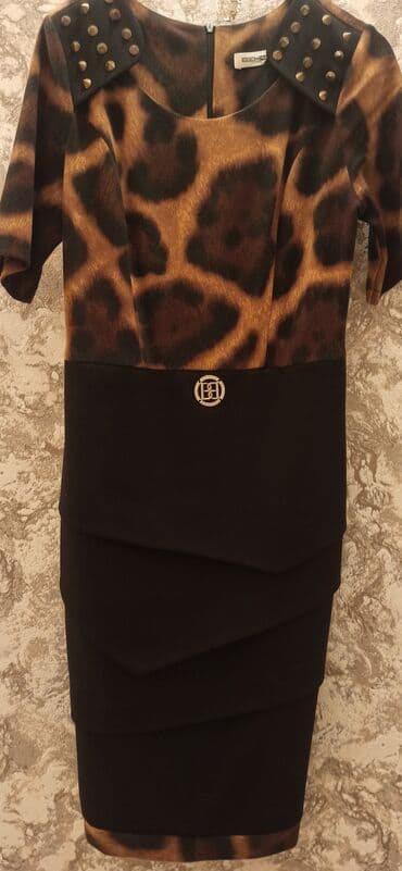 leopard donlar: Yuxarı hissə leopard,aşağı qara rəng midi don — 2