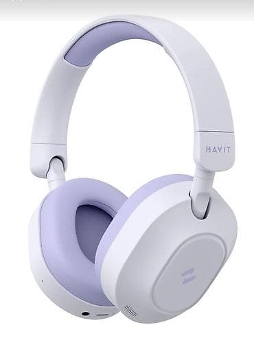 Havit over-ear simsiz qulaqlıq - Dizayn: Ağ-bənövşəyi rəng palitrası — 1