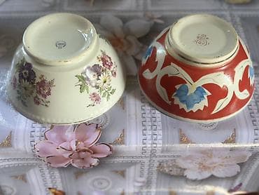 Kasalar, 2 ədədli dəst, rəng - Qırmızı, Keramika