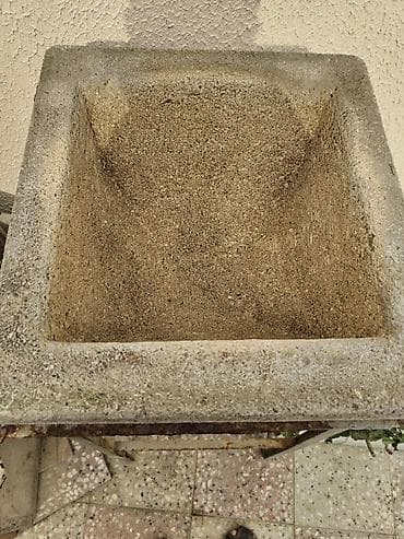 bed: Beton məhləli əl yuma/utility lavası (dayaqla) - Material: qalın — 2