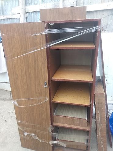 Mebel dolabı – çox bölməli, taxta dekorlu - Material: Laminat/LDSP