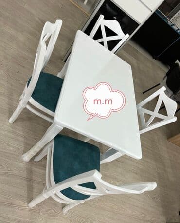 metbex stol stulu: Mətbəx üçün, Yeni, Açılmayan, Dördbucaq masa, 4 stul — 1