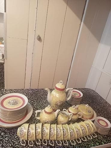 dekor şarlar: Çay dəsti, rəng - Sarı, Farfor — 1