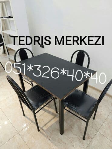 kreditlə masa dəsdi: Qonaq otağı üçün, Yeni, Dördbucaq masa, 4 stul — 16