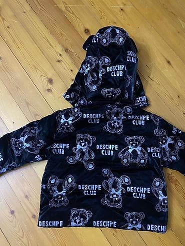 Xodunoklar: Uşaq qış gödəkçəsi – “DESCHPE CLUB” naxışlı - Rəng: qara, üzərində — 3