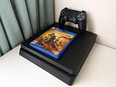 pax 4: PS4 Slim 1TB yaxşı vəziyyətdədir. 1 ədəd DualShock 4 pult. Mortal — 1