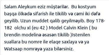 kisi pencekleri: Мужской костюм, Демисезон, Calvin Klein, XL — 5