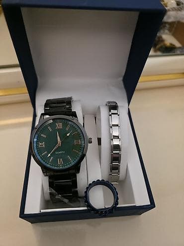 Zərgərlik əşyaları: Klassik Saat dəsti, rəng - Qara — 9