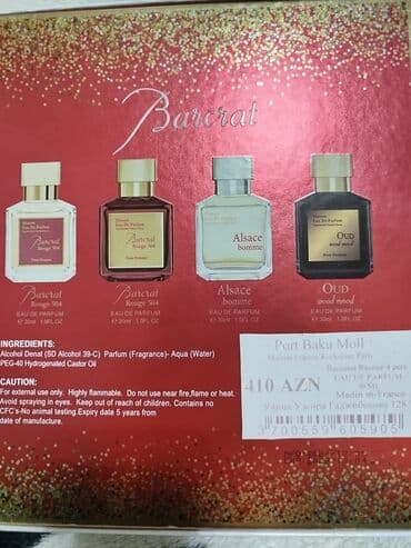 Bədənə qulluq: Məhsul: Barcrat Eau de Parfum dəstı – 4 ədəd, hər biri 30 ml Tərkib — 1