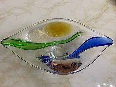 biskvit qabi: Dekorativ şüşə qab – əl üfürmə üslubunda, göz formanı xatırladan — 2