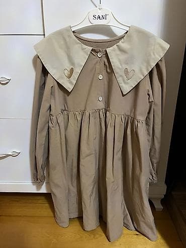 uşaq üçün geyimlər: Bej rəngli uzunqol qız uşağı donu - Rəng: açıq bej/şampan tonları - — 2