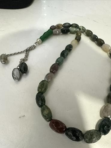 gümüş təsbeh: Təbii daşlardan hazırlanmış təsbeh - Materiał: müxtəlif rəngli təbii — 3