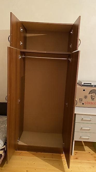 gen: İki bölməli paltar şkafı - Material: laminat/LDSP ağac teksturalı — 1