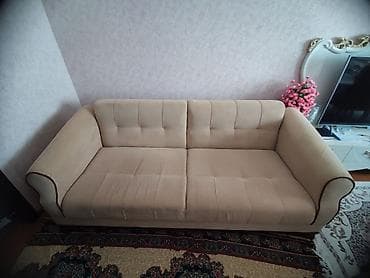 Bej rəngli yumşaq mebel dəsti – divan və kreslo - Materail: yumşaq — 2