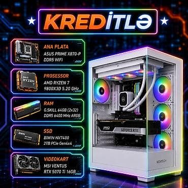 ➡️Render and Gaming Pc – | Ryzen 7 9800XD 5.20 GHZ | RTX 5070 Ti 16GB