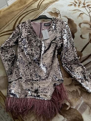 don formalari: ZIMBERRY markalı payetli qadın donu - Model: uzunqol, V-oyunma - — 3