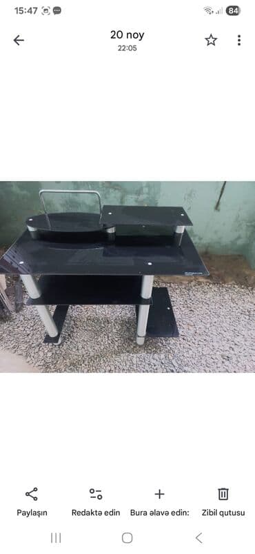 Sifarişlə ofis mebeli: Düz masa, Polkalı, Siyirməsiz, Metal, Zəmanətsiz, Kredit yoxdur — 1