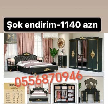 İkinəfərlik çarpayı, Dolab, Termo, 2 tumba, Azərbaycan, Yeni