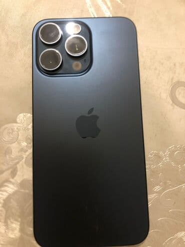 ikinci el 15 pro max: IPhone 15 Pro Max, 512 GB, Blue Titanium, Barmaq izi, Face ID — 1
