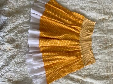 atlas qadın ətəkləri: SABRA ətək – ölçü 36 - Rəng və naxış: Sarı fon üzərində xırda ağ — 2