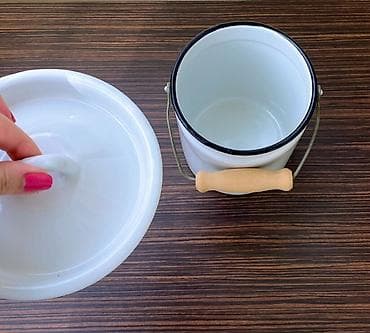 Mətbəx aksesuarları: Emalli Süd Qabı Qapaqlı Sovetindir. Anlayışı olan biləcək baxanda — 3