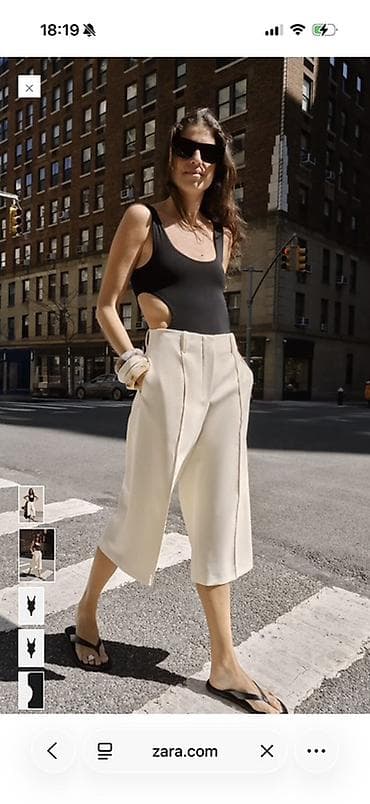 massimo dutti ispaniya: Qara bodi – yan hissələri kəsikli, dərin armudu dekolteli model — 3