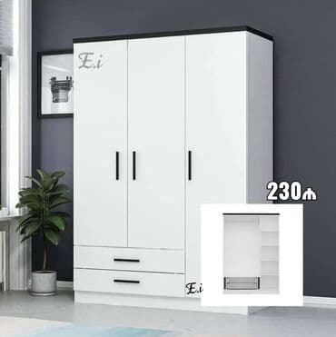 Dolablar: Açılan, 3 qapılı Düz dolab, Qarderob, paltar dolabı — 1