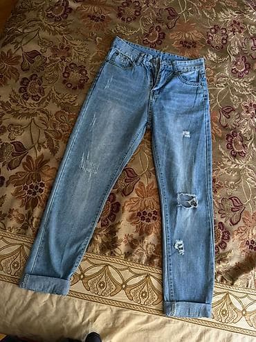 boyfriend salvar modelleri: Qadın cins şalvarları – 2 model dəsti 1) Açıq mavi mom/straight — 5