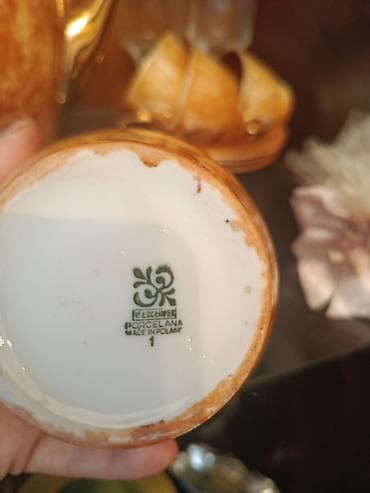 Qəhvə dəsti, rəng - Qəhvəyi, Farfor, 6 nəfərlik, Polşa — 2