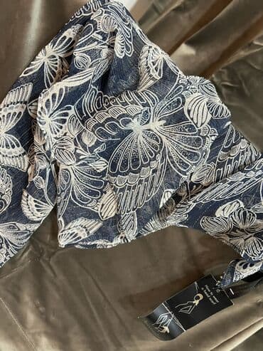 İdman geyimləri: Mavi rəngli, kəpənək naxışlı yay şərfi/şalı 1m, 60 sm - Material — 1