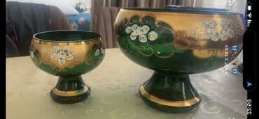 murebbe qablari: Kasalar, 2 ədədli dəst, rəng - Yaşıl, Şüşə — 1