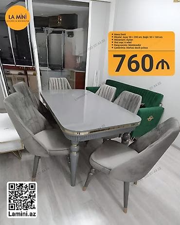 stol dəst: Açılan, 6 stul — 1