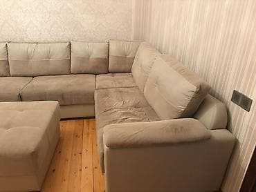 stul ev: L formalı künc divanı və puf - Dizayn: Müasir L formalı künc divan — 2