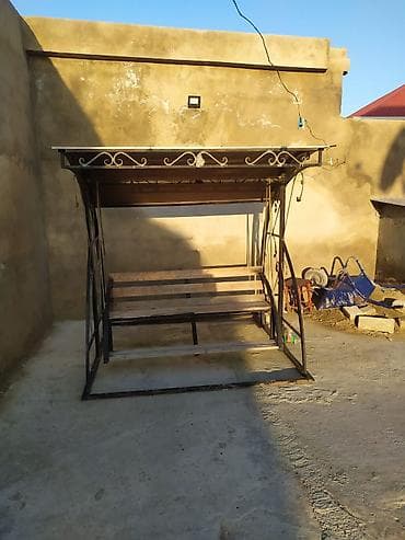 yelləncə: İşlənmiş, Skamya-yelləncəl, Zontikli, Metal — 2