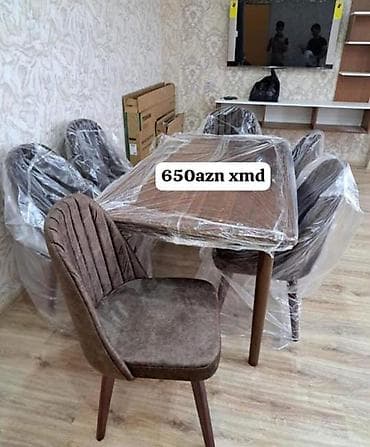embawood masa ve stullar: Yemək otağı dəsti – masa və 6 ədəd stul - Dəst: 1 ədəd düzbucaqlı — 1