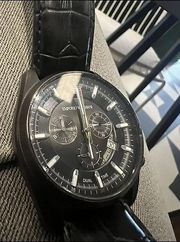 aksesuarlar: Emporio Armani kişi qol saatı - Korpus: mat qara tonlu paslanmayan — 2